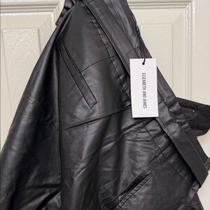 Elizabeth and James Charcoal Leather Women’s Shorts